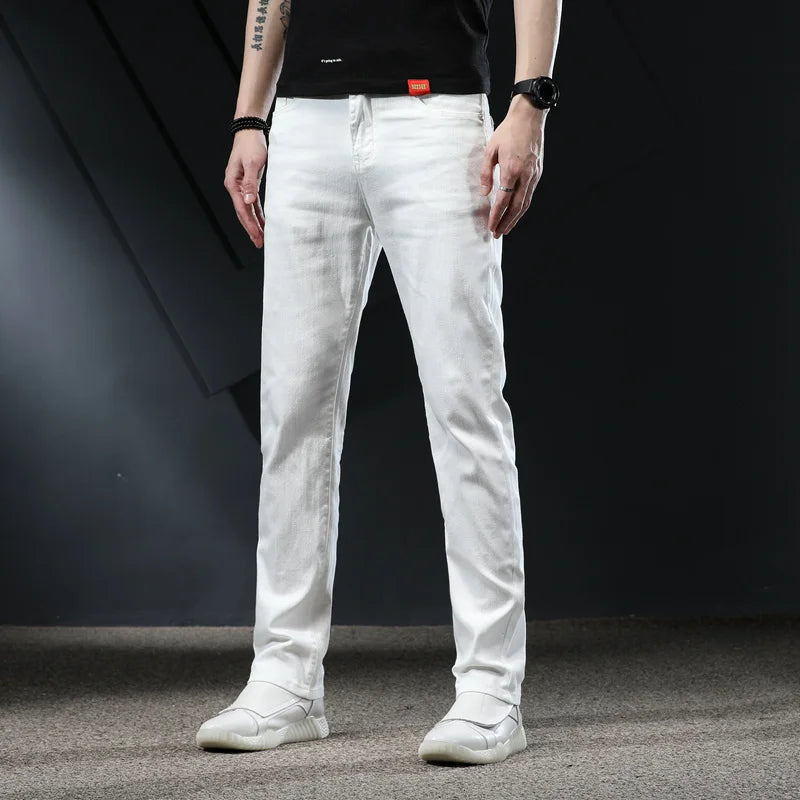 Jeans slim blancs pour hommes