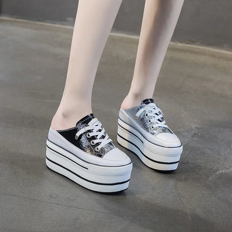 Baskets en cuir véritable pour femmes