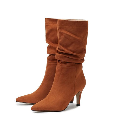 Bottines plissé bout pointu pour femmes