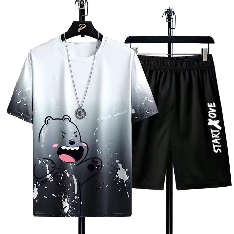 Ensemble short et  t-shirt tendance pour hommes