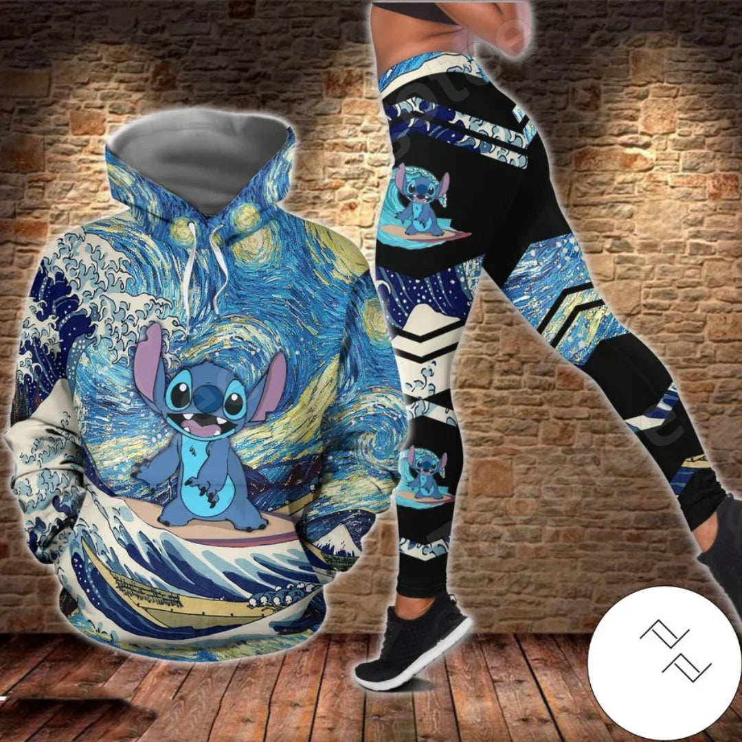 Ensemble sweat à capuche et Leggings Disney Stitch  pour femme