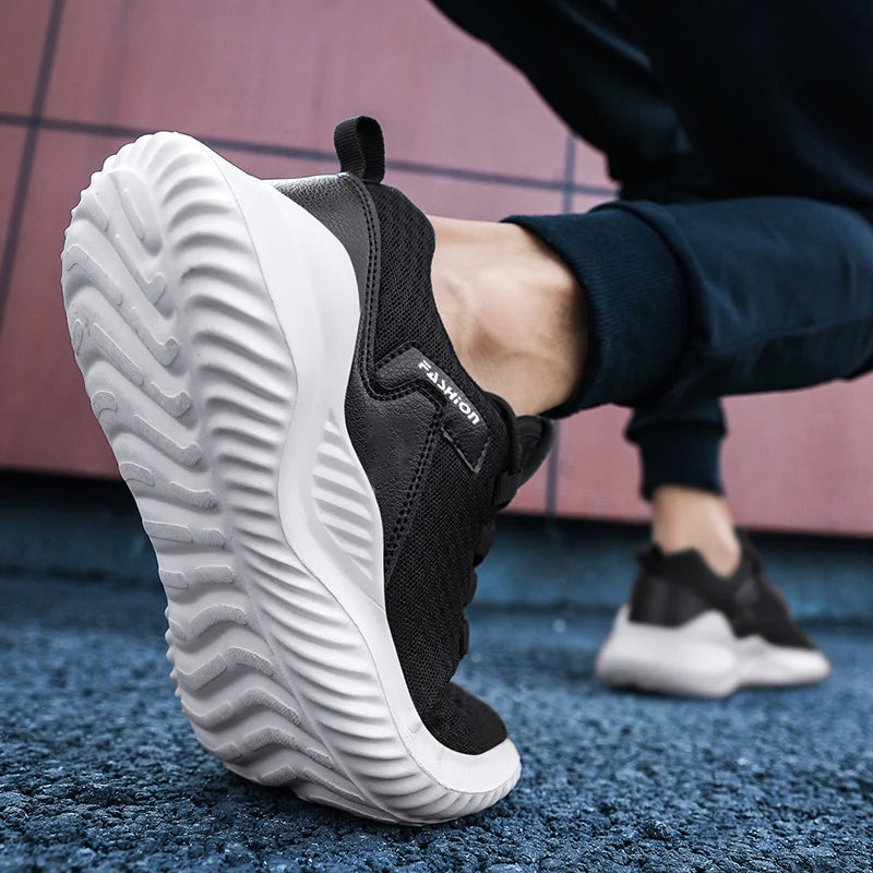 Chaussures de course plates en maille respirante pour hommes et femmes