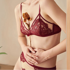 Ensemble de lingerie sexy en dentelle française brodée pour femme