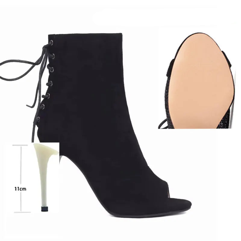 Bottines à talons hauts noirs pour femmes