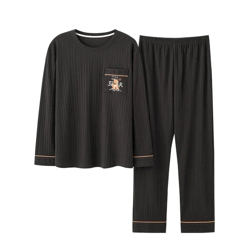 Ensemble pyjamas grande taille en coton pour hommes