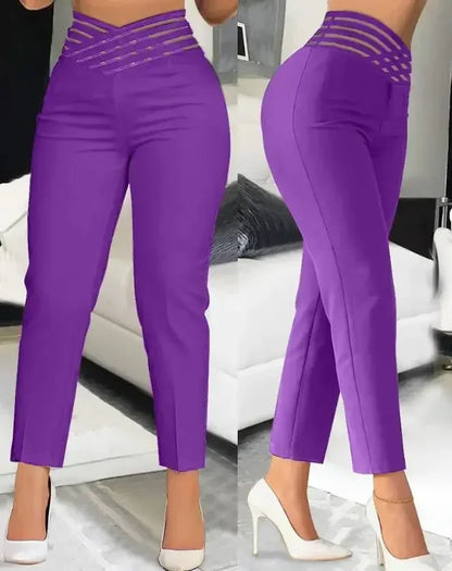 Pantalon en Maille Transparente pour Femme, Tenue Élégante