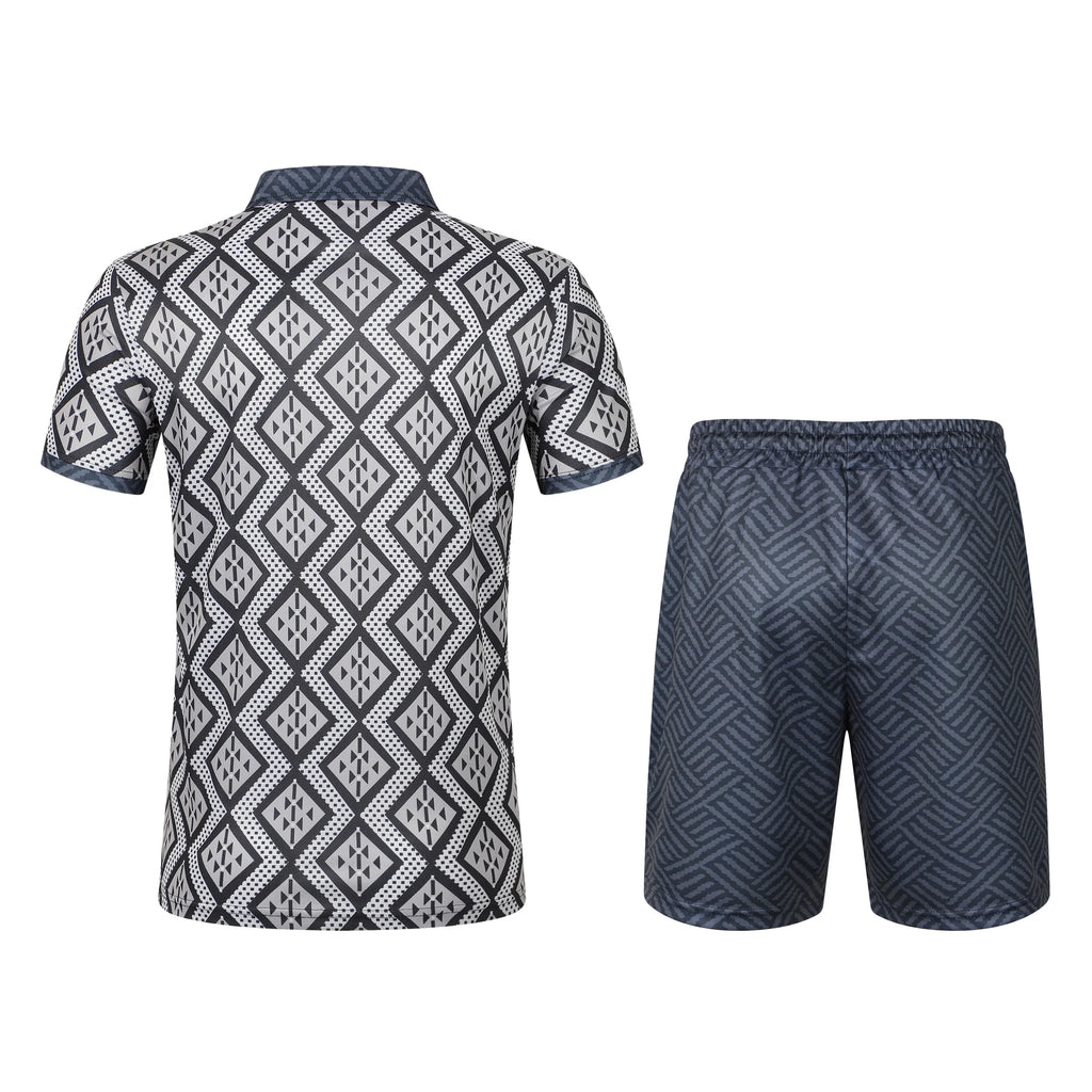 Ensemble deux pièces avec short et polo décontracté à manches courtes pour hommes