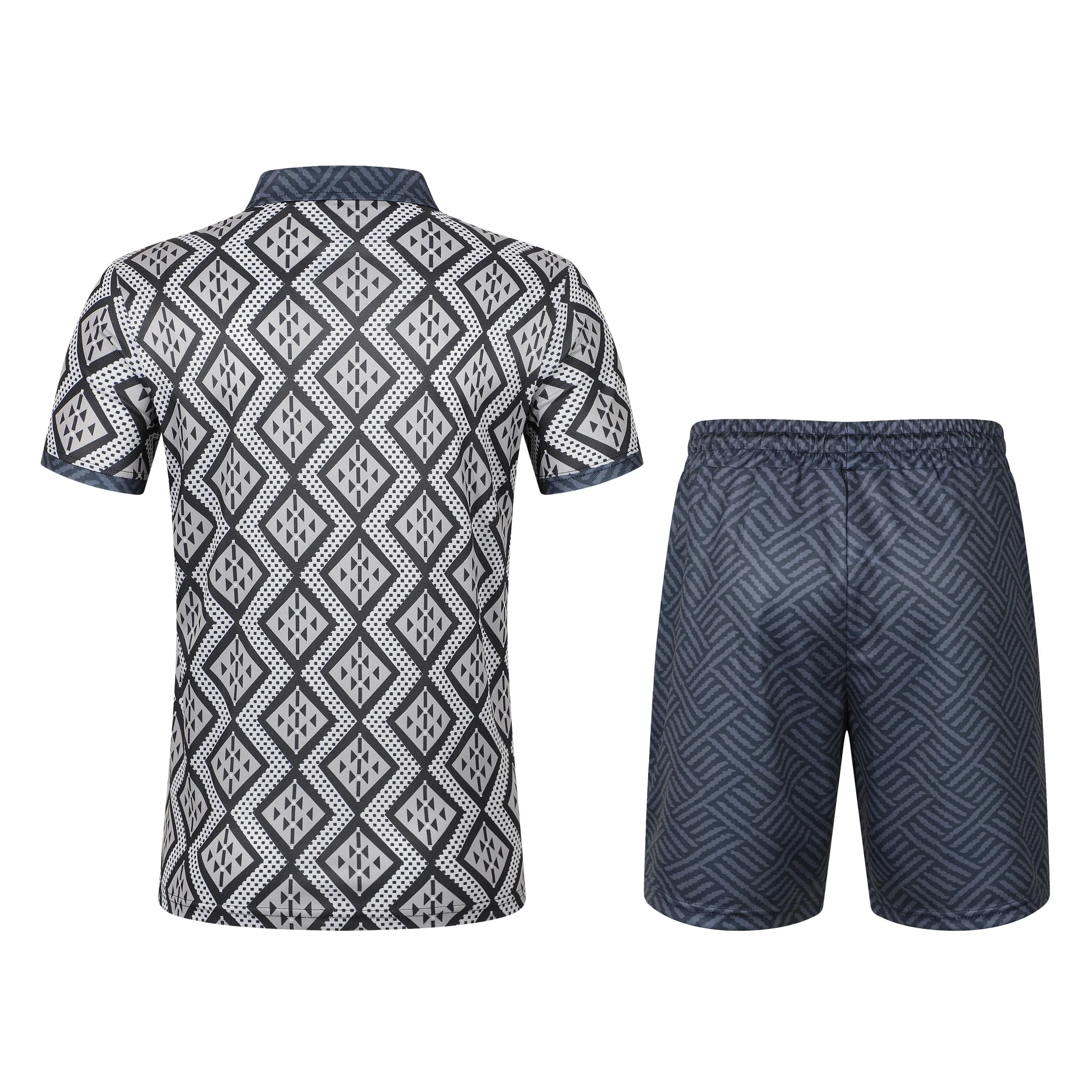 Ensemble deux pièces avec short et polo décontracté à manches courtes pour hommes