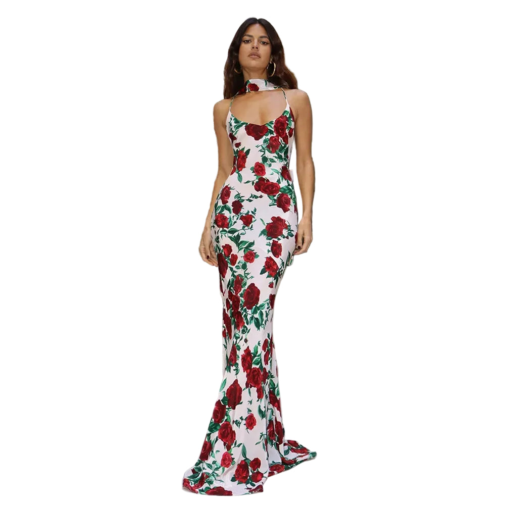 Robe longue dos nu pour femmes