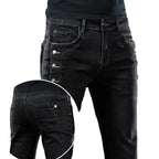 Jean Slim Noir à lèvent pour hommes