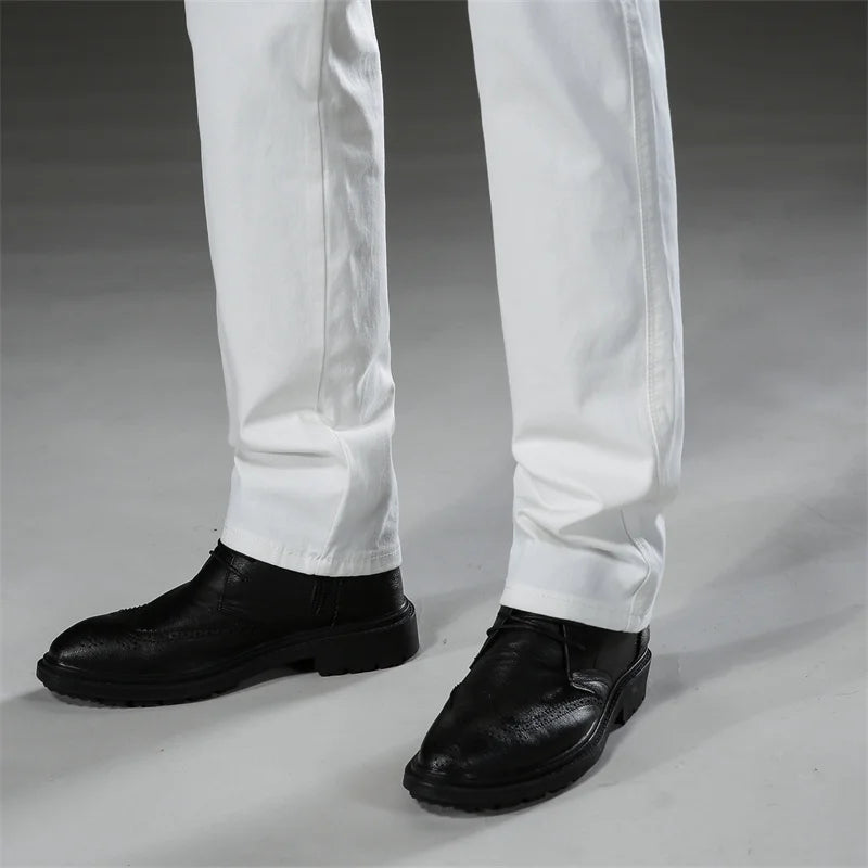 Pantalon droit décontracté en coton pour hommes