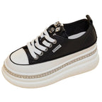 Baskets à semelle compensée en microcarence pour femmes