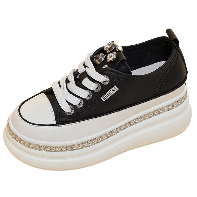 Baskets à semelle compensée en microcarence pour femmes