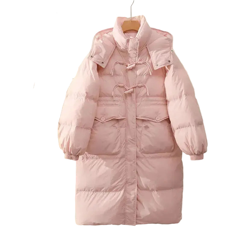 Manteau mi-longue à capuche pour femme