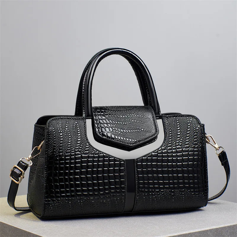 Sac à main motif crocodile pour femmes