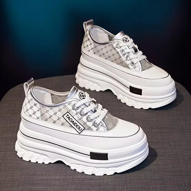 Baskets en cuir véritable pour femmes