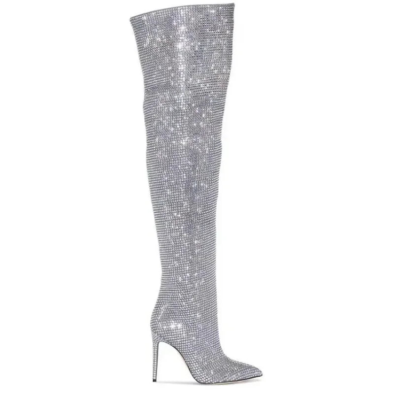 Bottes de piste en strass pour femmes