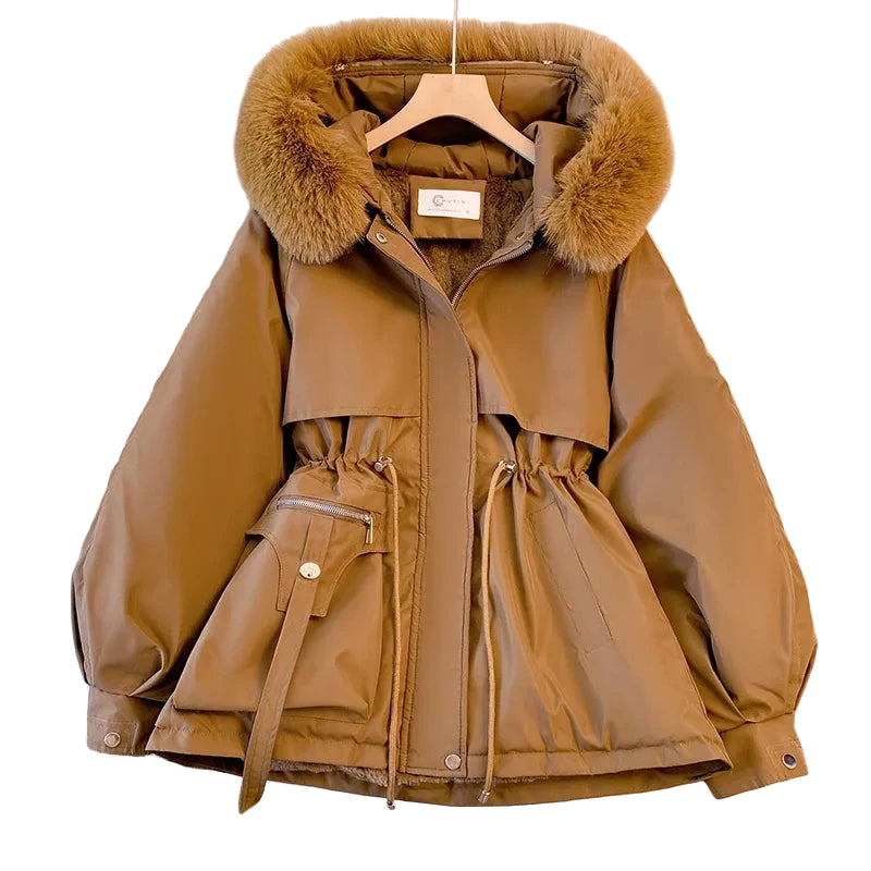 Manteau d'hiver rembourrée à capuche pour femme