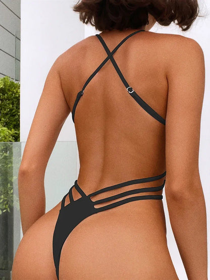 maillots de bain une pièce pour femme croix dos nu  extrême G String