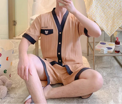 Pyjama d'été en coton pour hommes