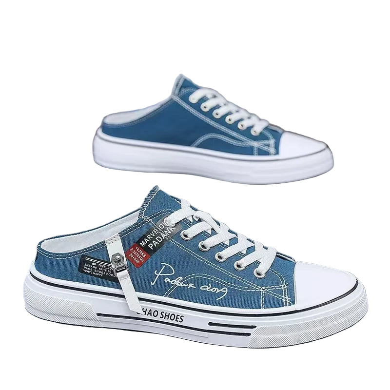 Baskets res basses en toile à lacets pour hommes