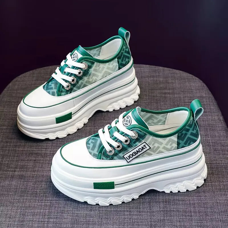 Baskets en cuir véritable pour femmes