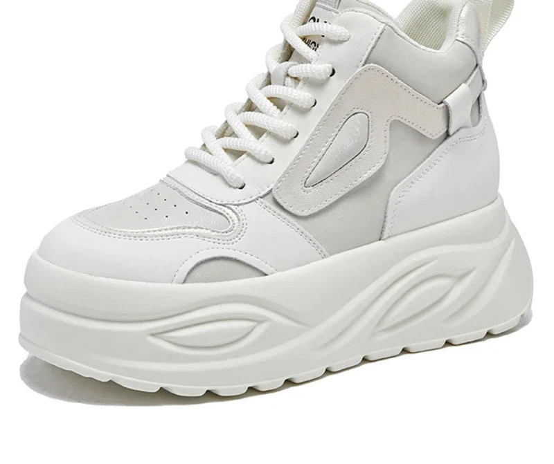 Basket en cuir véritable pour femme