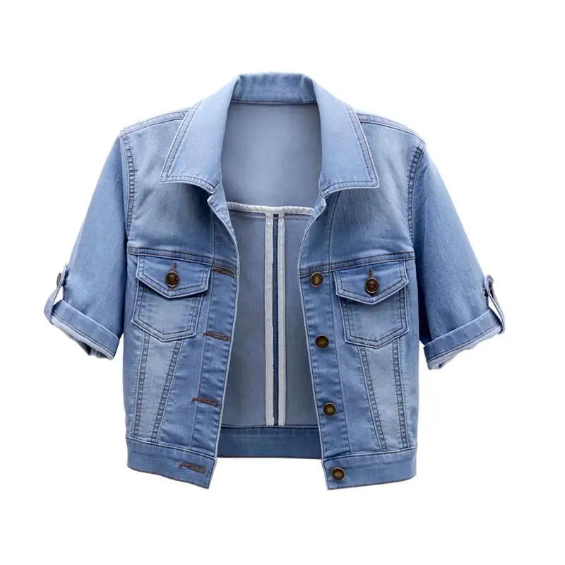 Veste en jean à manches trois-quarts pour femme