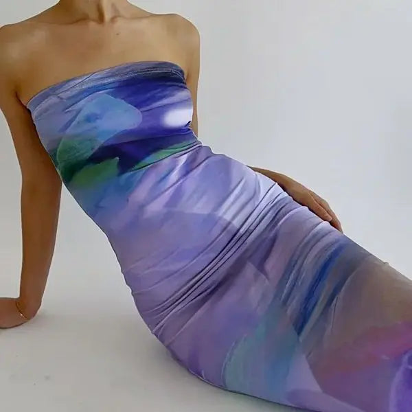 Robe longue géométrique pour femmes