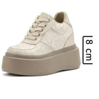 basket compensées en cuir synthétique pour femmes