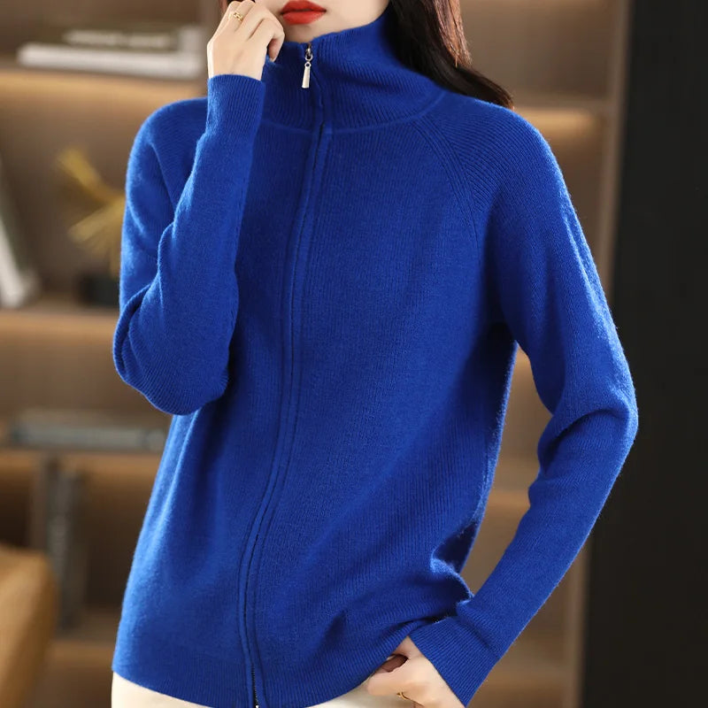 Cardigan tricoté à revers pour femme