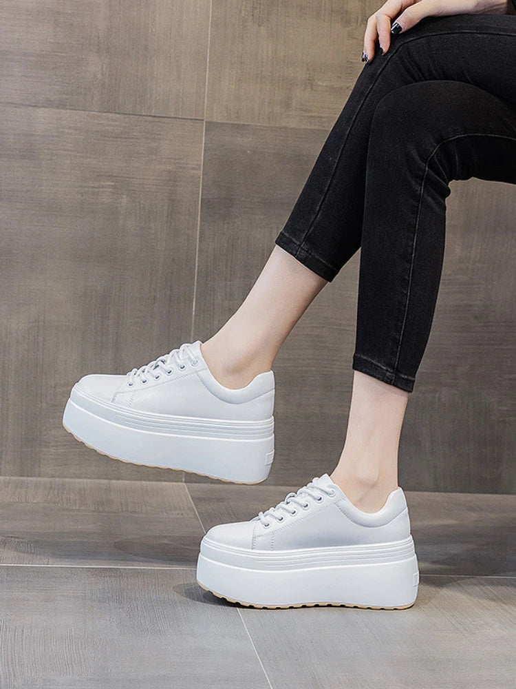 Baskets en cuir véritable pour femme