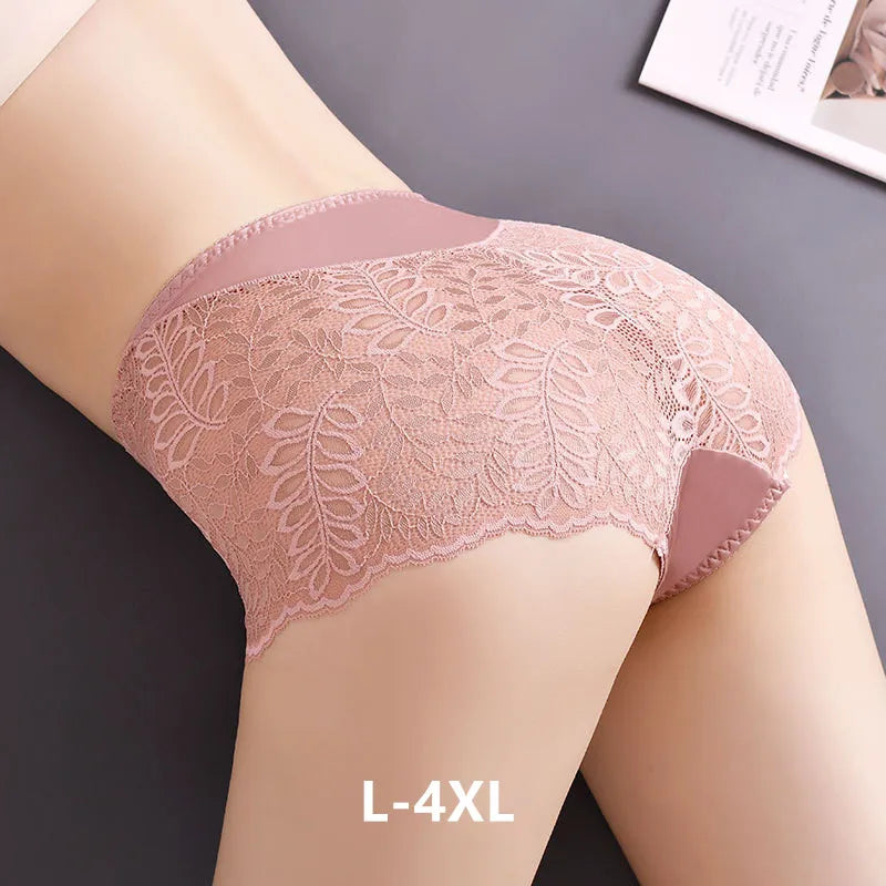 Culotte pour femme en dentelle ajourée taille haute