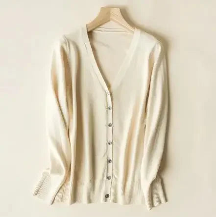 Cardigans pour femmes, col en v, simple boutonnage, tricot