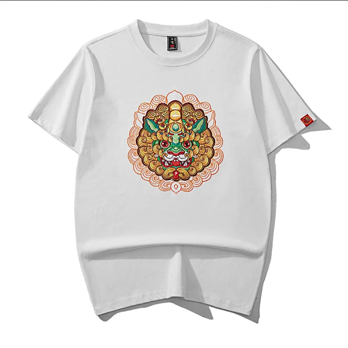 T-shirt à manches courtes brodé pour hommes