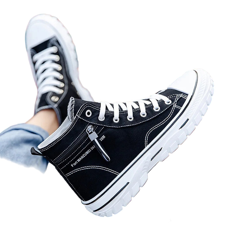 Baskets montantes respirantes à plateforme pour hommes