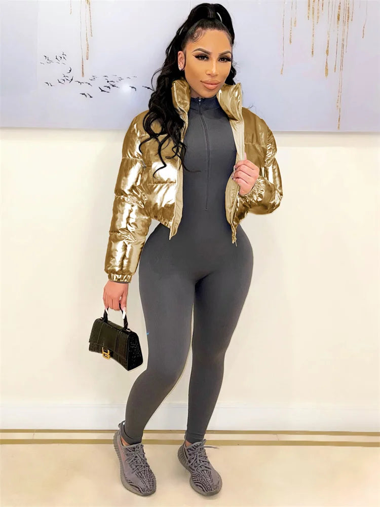 Manteau col rabattu et fermetures éclair pour femmes