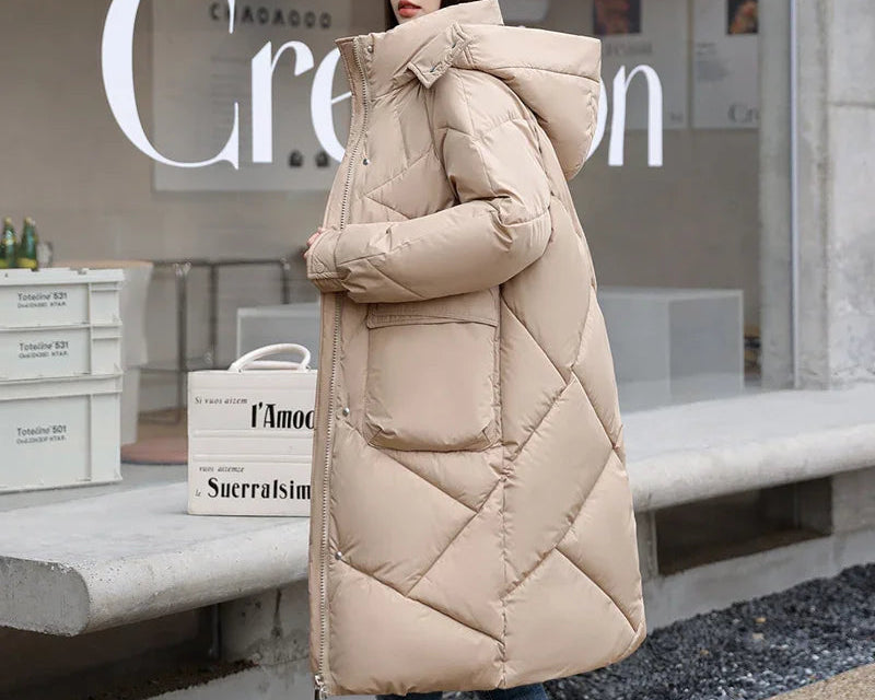 Manteau à capuche solides à grandes poches pour femmes