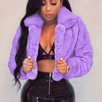 Manteaux courtes en fausse fourrure pour femmes