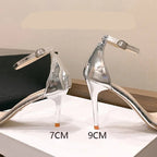 Sandales avec strass talons fins pour femmes