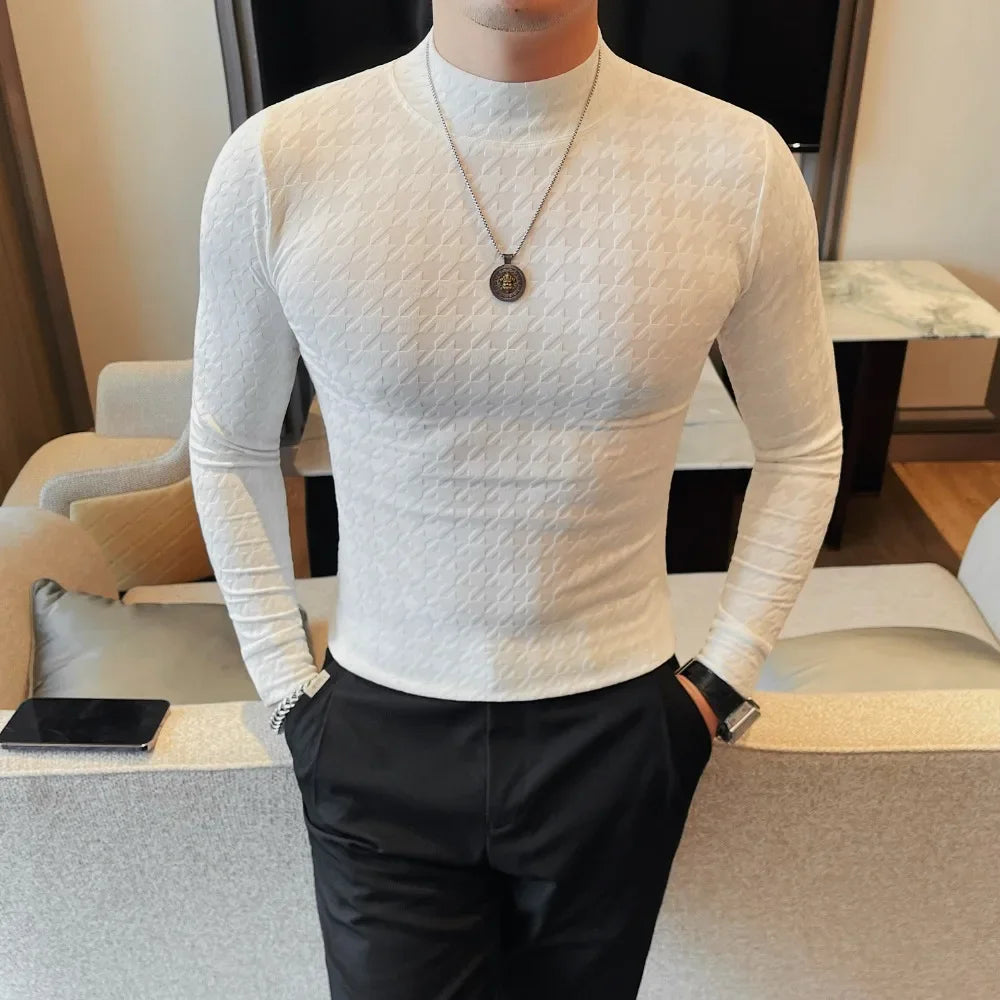 T-shirt à col mi-haut pour hommes