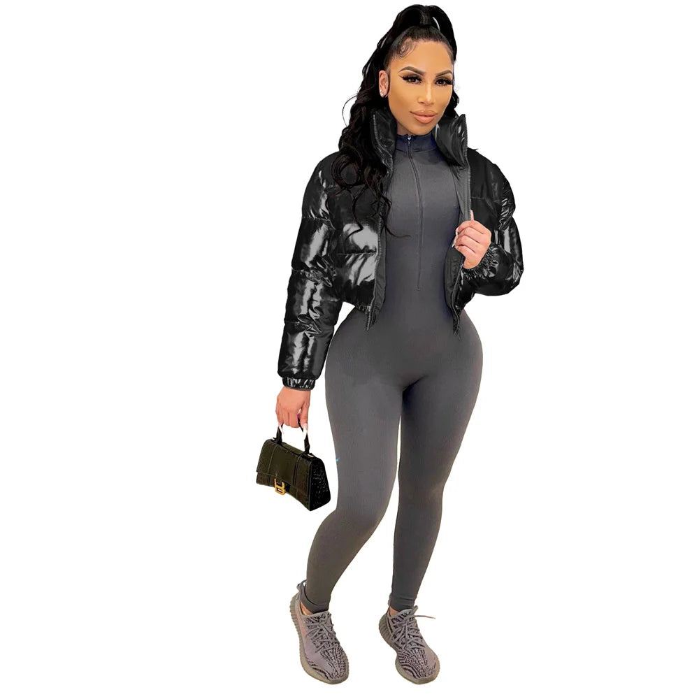 Manteau col rabattu et fermetures éclair pour femmes