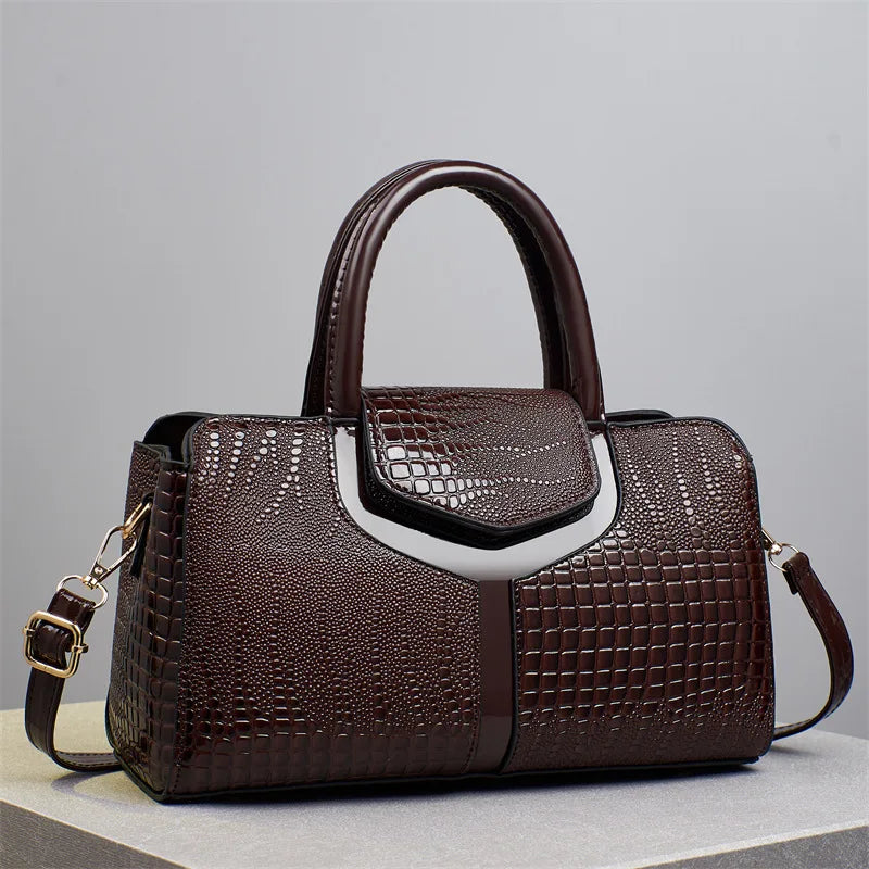 Sac à main motif crocodile pour femmes