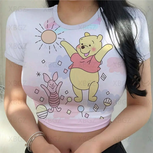 T-shirt Disney Winnie Ourson pour femmes haut court