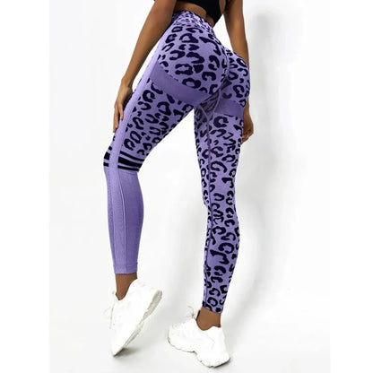 Leggings sans couture léopard pour femme