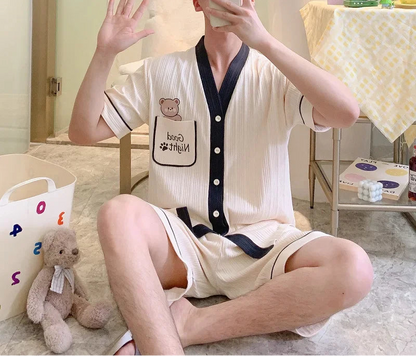 Pyjama d'été en coton pour hommes