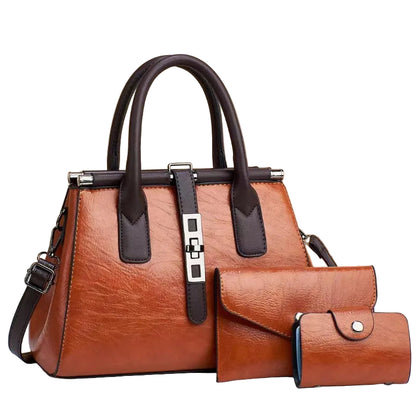 Sac à bandoulière ensemble de 3 pièces simple pour femmes