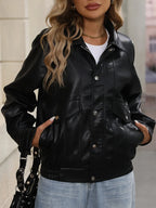 Veste en  faux cuir pour femme