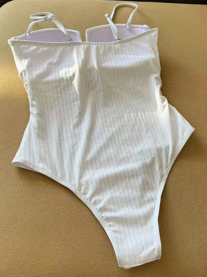 Maillot de bain une pièce pour femme taille haute