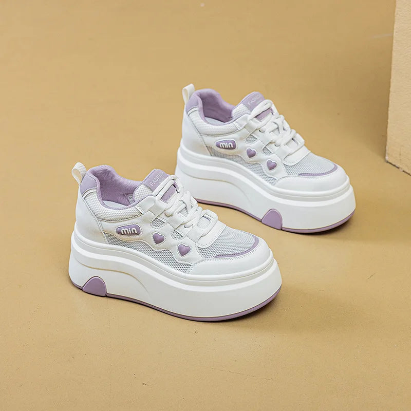 Baskets en cuir respirant pour femmes